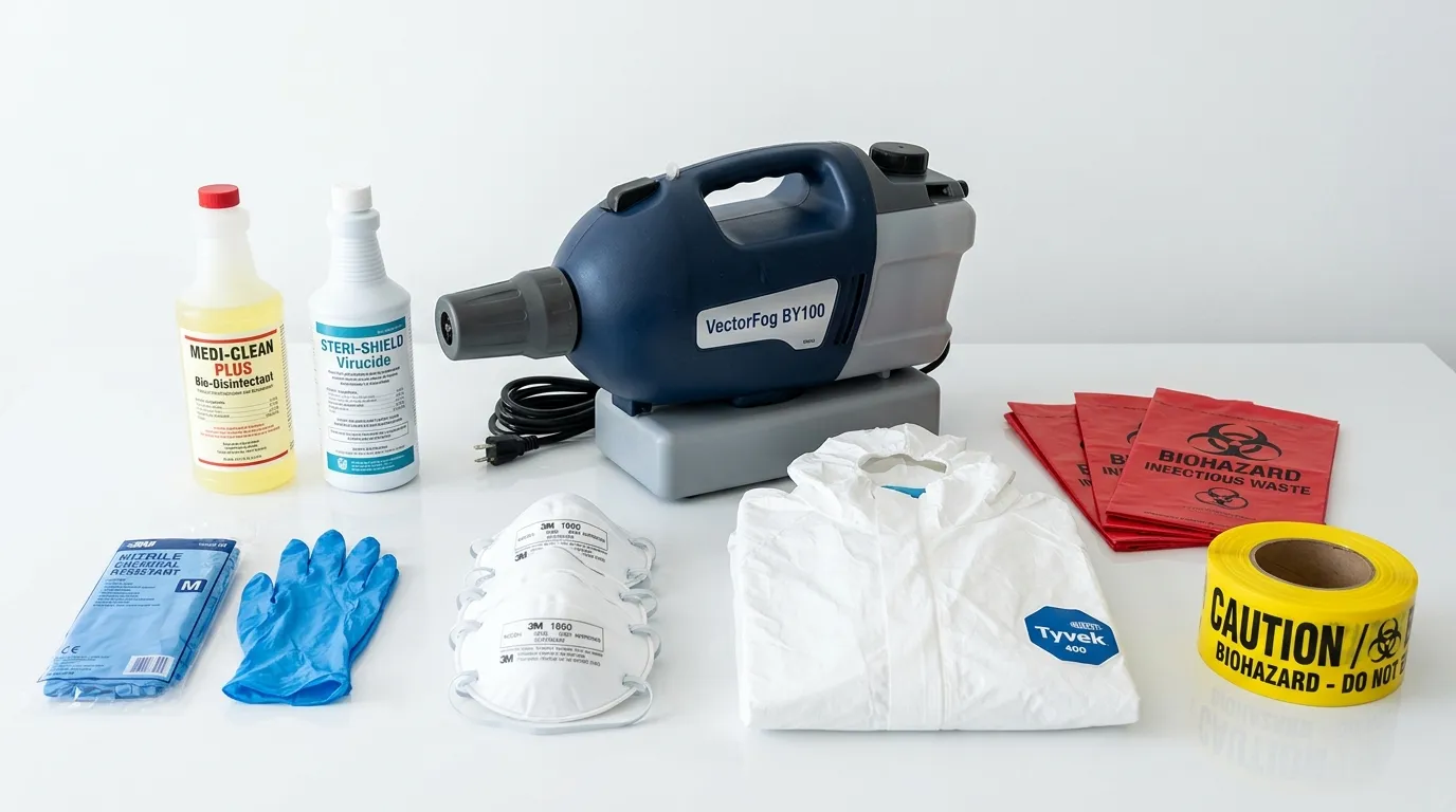 Professional biohazard remediation crew working in Waterville